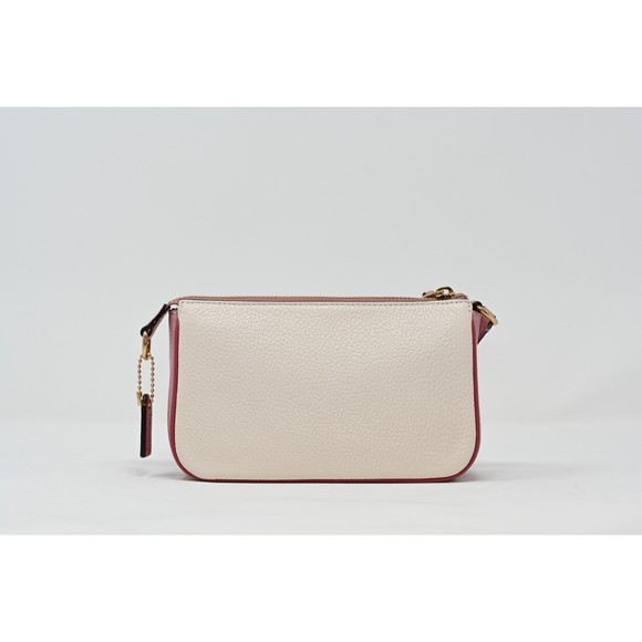 COACH NOLITA 19 Wristlet Chalk Pebbled Leather Stripe Heart Motif CA797 NWT - Picture 4 of 12